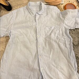 100% linen Light Blue Men's Shirt